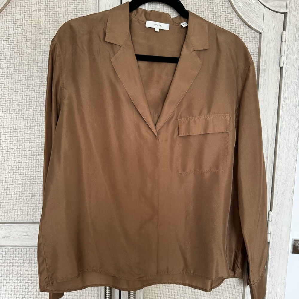 Vince 100% Silk Blouse - Small